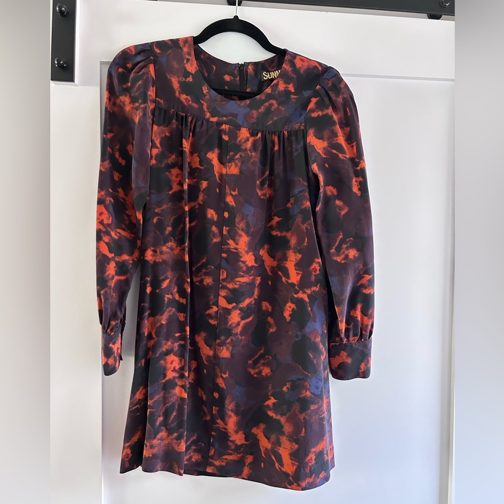 SUNNER Women's Silk Print Tunic or Mini Dress Small